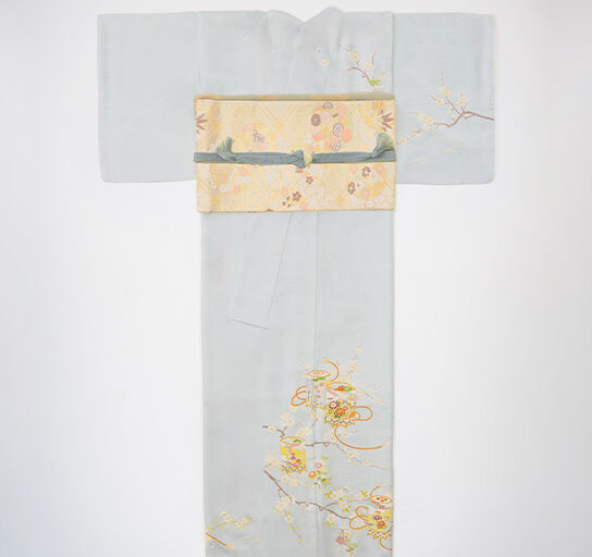 水色貝桶に梅