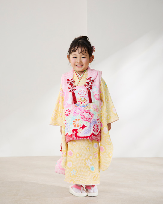 被布正絹黄絞り小花尽くし