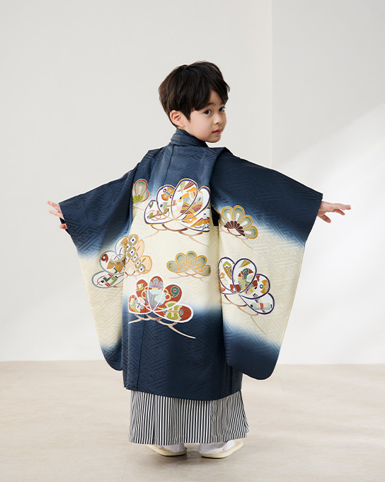 正絹紺吉祥松